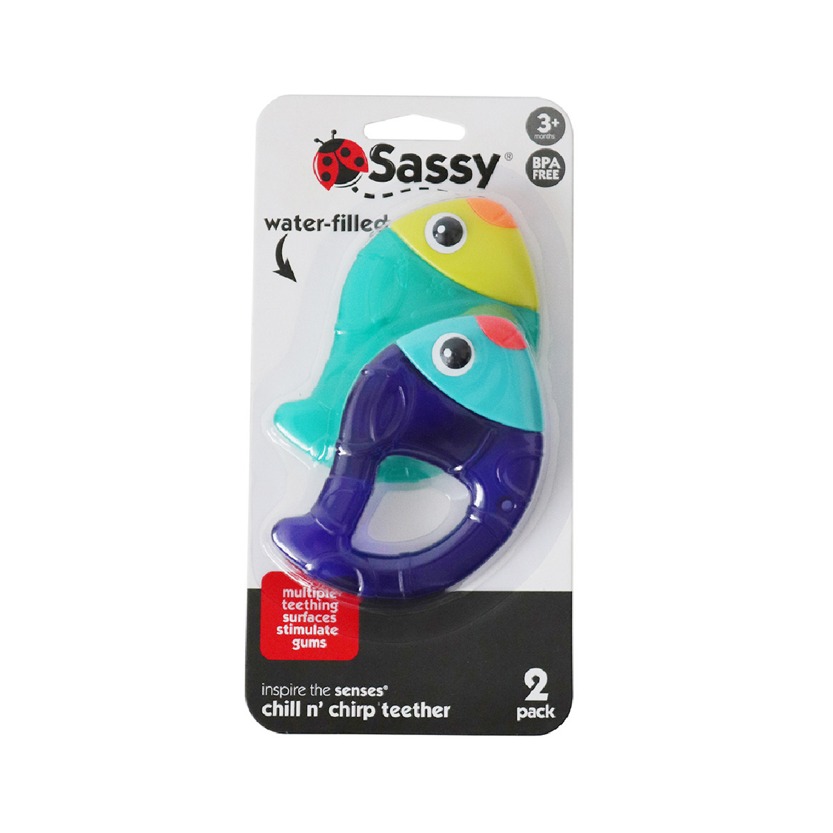 Sassy Chill N' Chirp Water Filled Teether 2 Pack