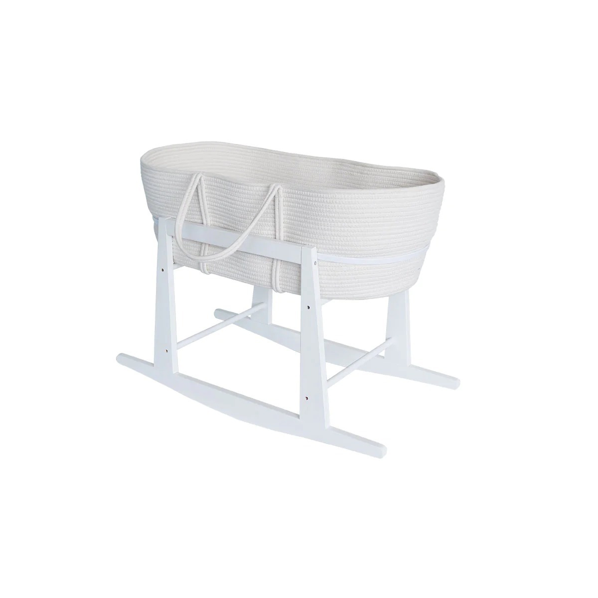 Snuggletime Woven Moses Basket & Stand - White