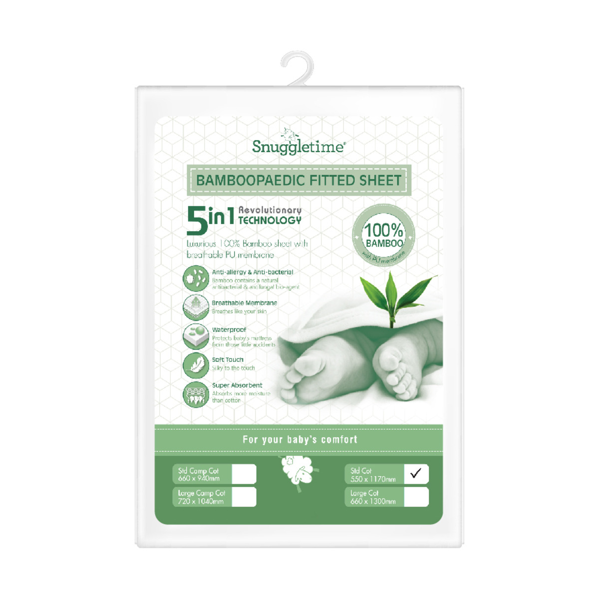Snuggletime Bamboopaedic Healthtex Fitted Sheet