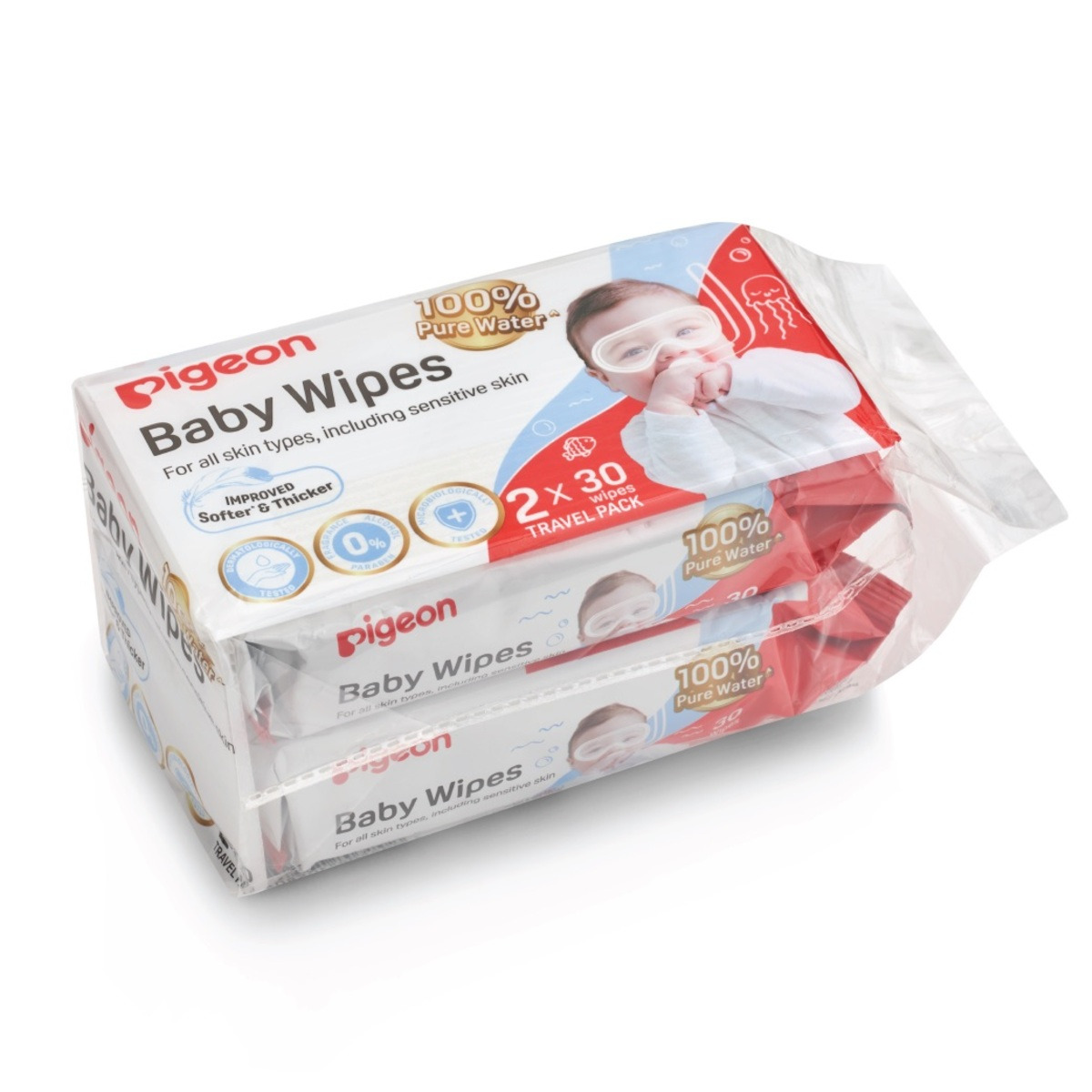 Pigeon 100% Water Travel Baby Wipes