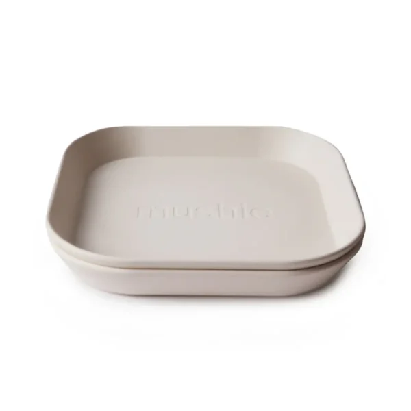 Mushie Square Plastic Bowl - Ivory