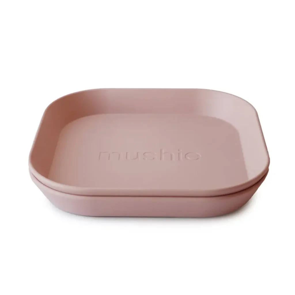 Mushie Square Plastic Bowl - Blush