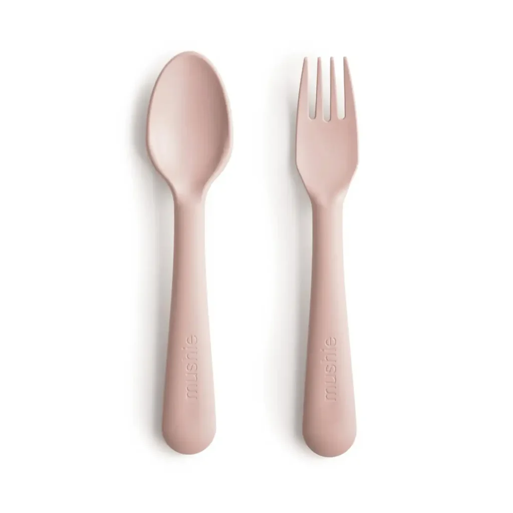 Mushie Fork & Spoon Set - Blush