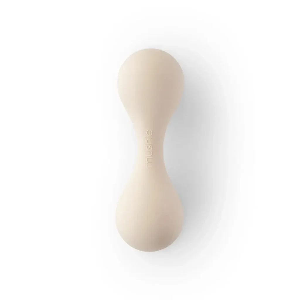 Mushie Silicone Baby Rattle - Sand