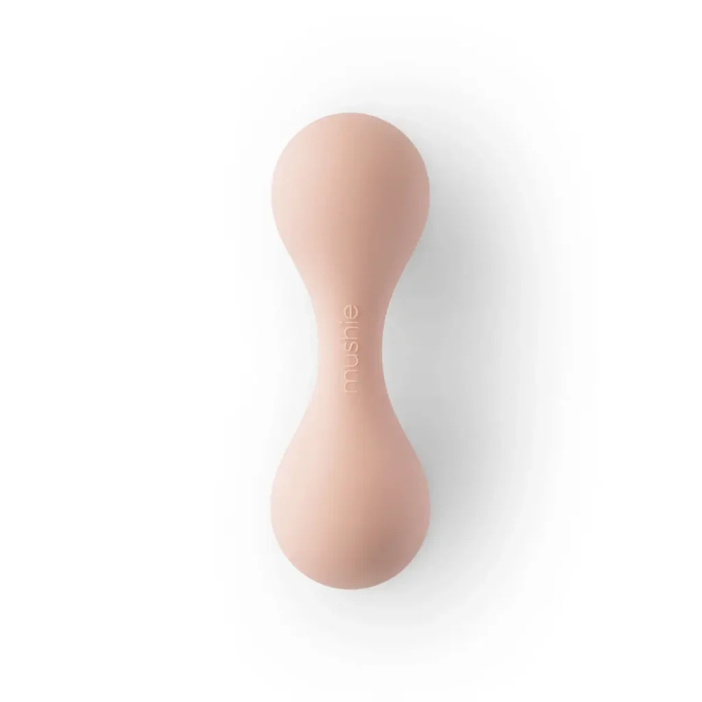 Mushie Silicone Baby Rattle - Blush