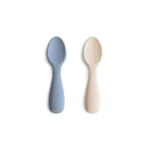 Mushie Toddler Starter Spoons 2pc - Cambridge Blue & Sand