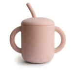 Mushie Silicone Training Straw Cup - Blush