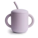 Mushie Silicone Training Straw Cup - Soft Lilac