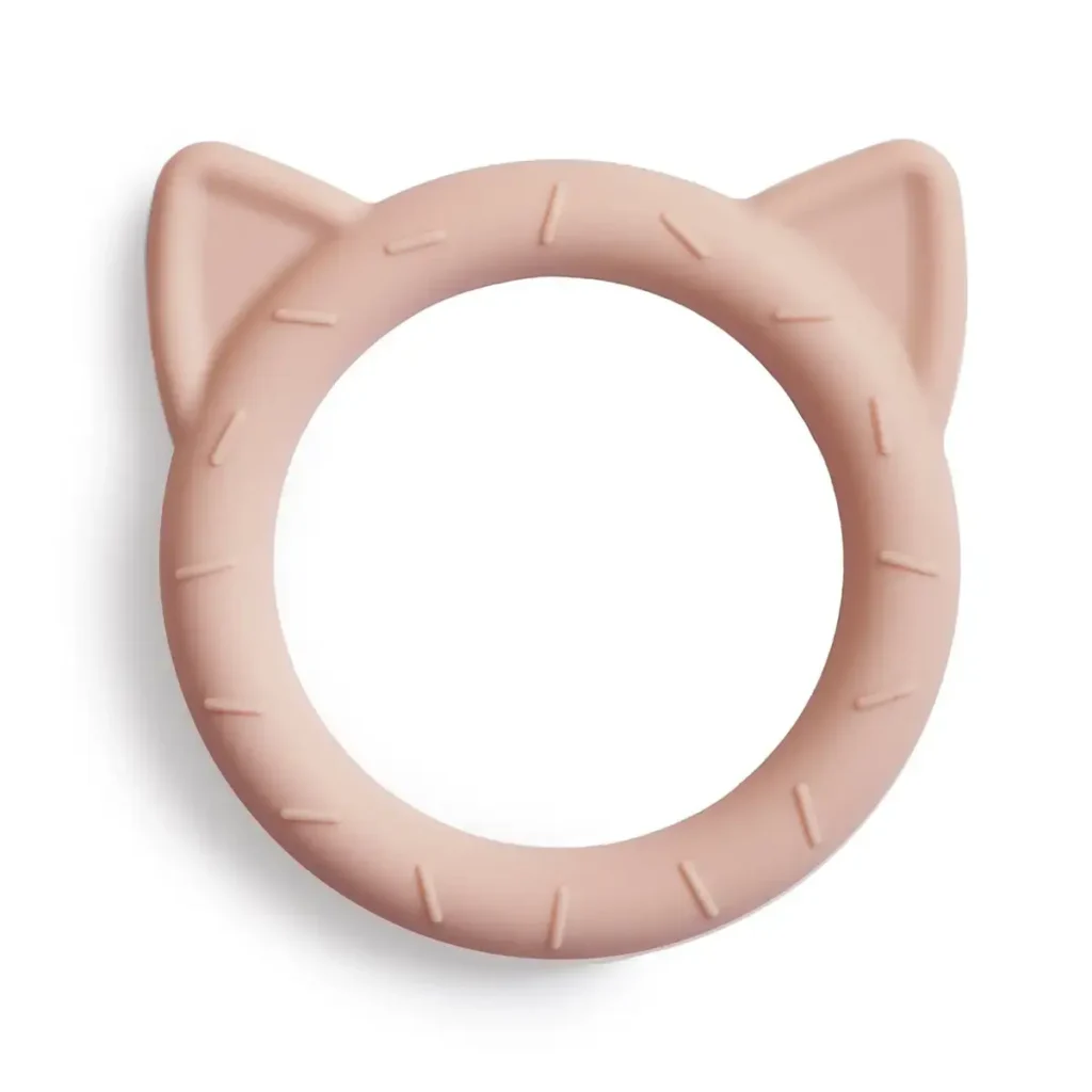 Mushie Silicone Cat Teether - Blush