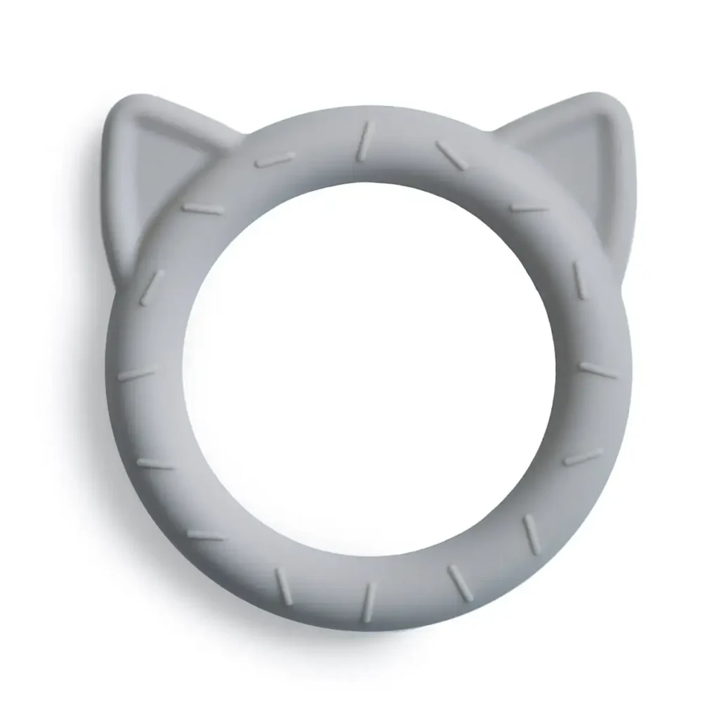 Mushie Silicone Cat Teether - Stone