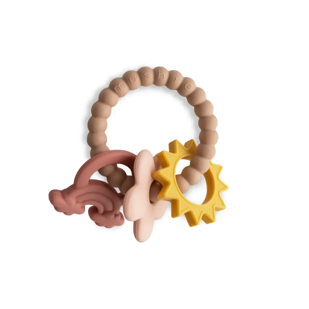 Mushie Silicone Ring Teether - Nature