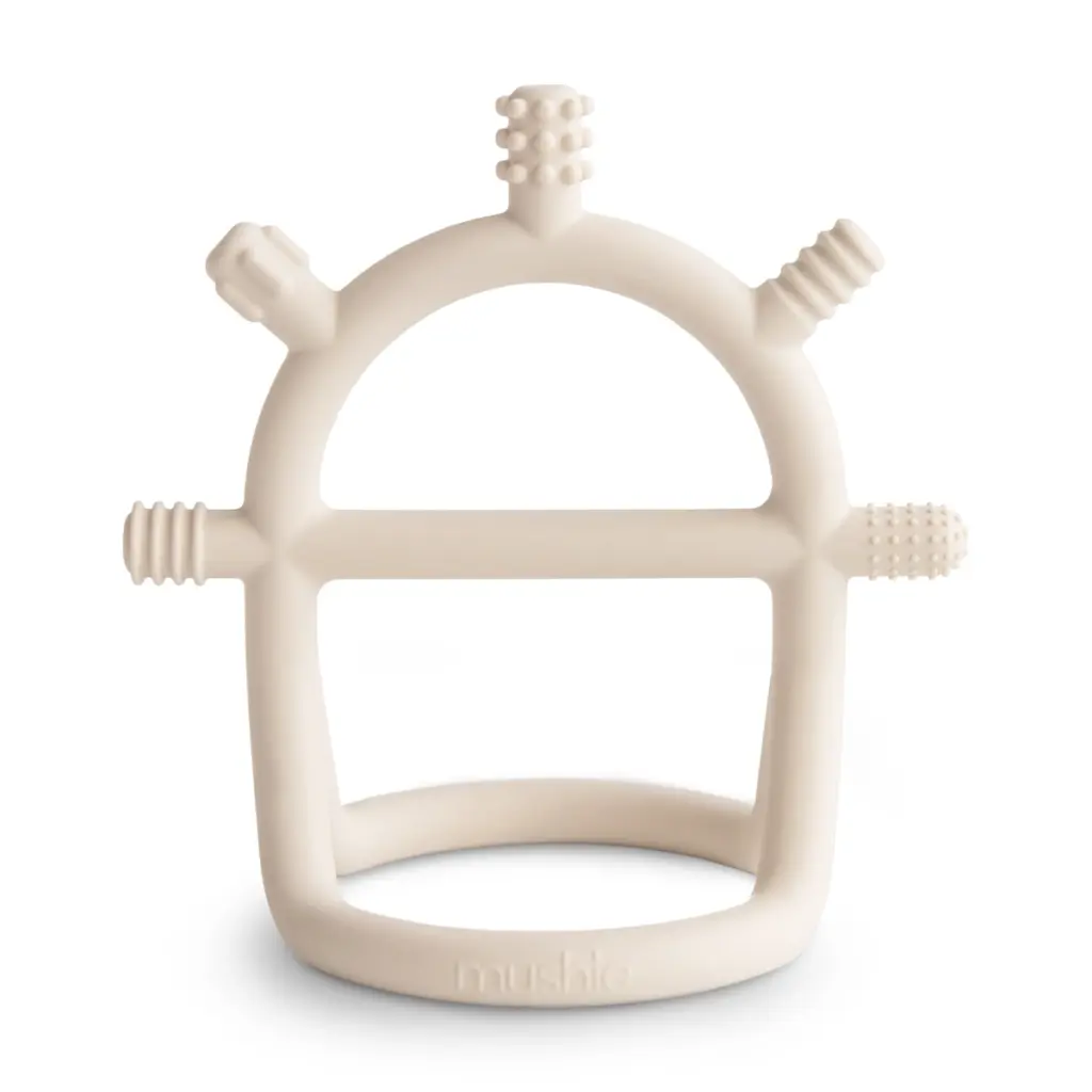 Mushie No-Drop Sensory Teether - Shifting Sand