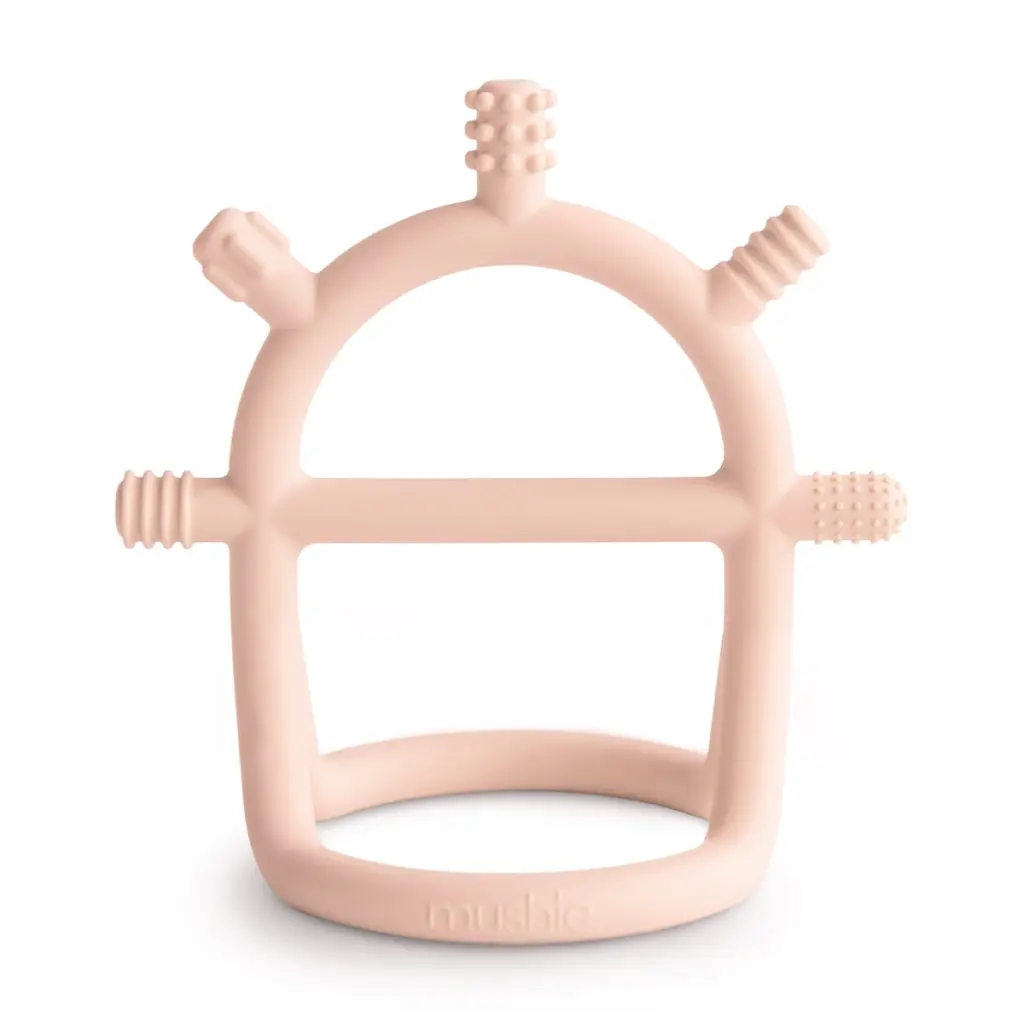 Mushie No-Drop Sensory Teether - Blush