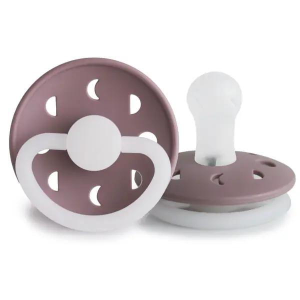 Frigg Moon Silicone Night Pacifier - Size 2 Twilight Mauve