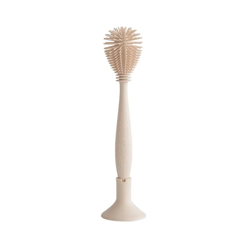 Mushie Silicone Baby Bottle Brush - Shifting Sand