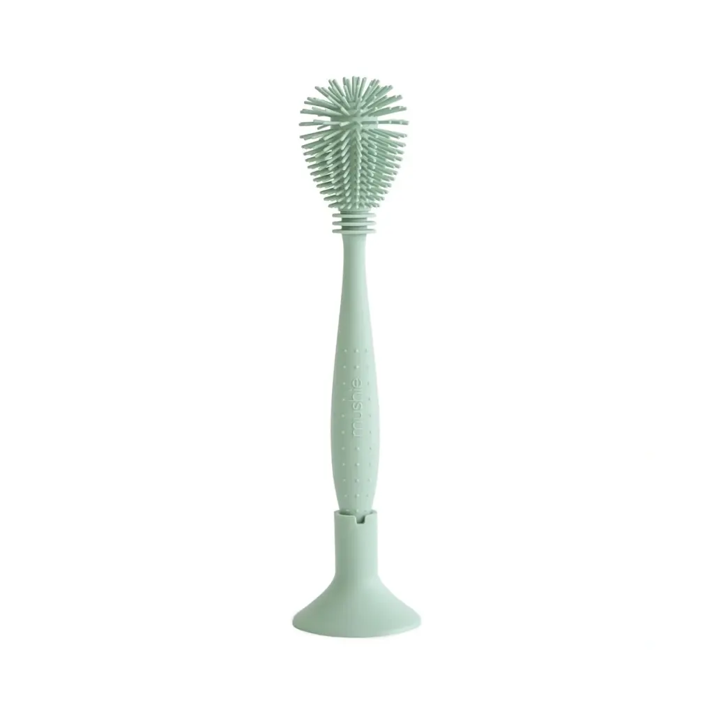 Mushie Silicone Baby Bottle Brush - Cambridge Blue