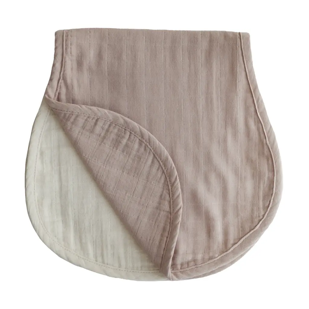 Mushie Burp Cloth - Blush & Fog