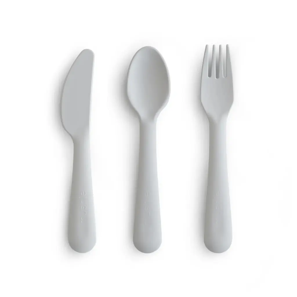Mushie Dinnerware Cutlery Set- Cloud