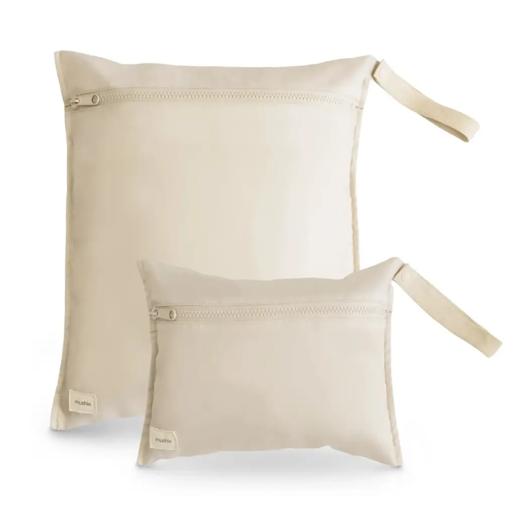 Mushie Water Resistant Wet Bag - Fog