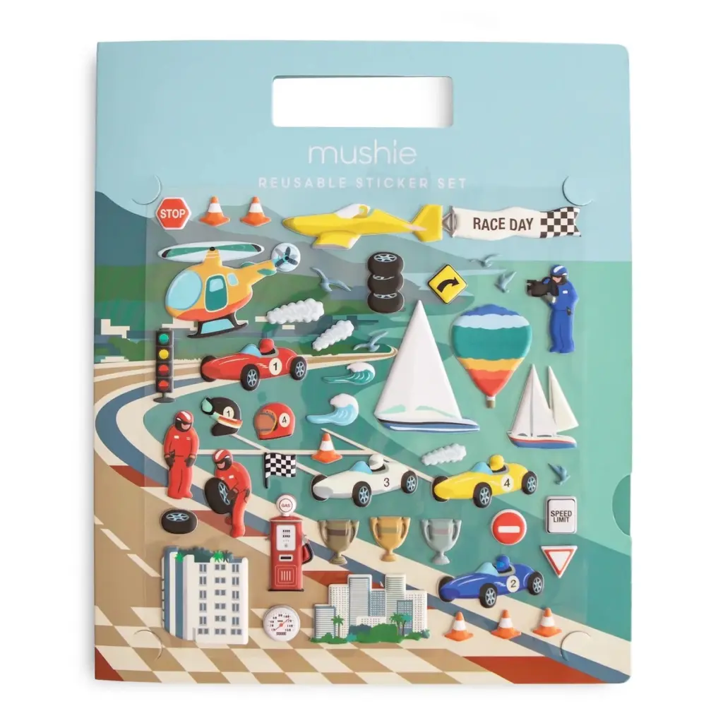 Mushie Reusable Sticker Set - Race Car