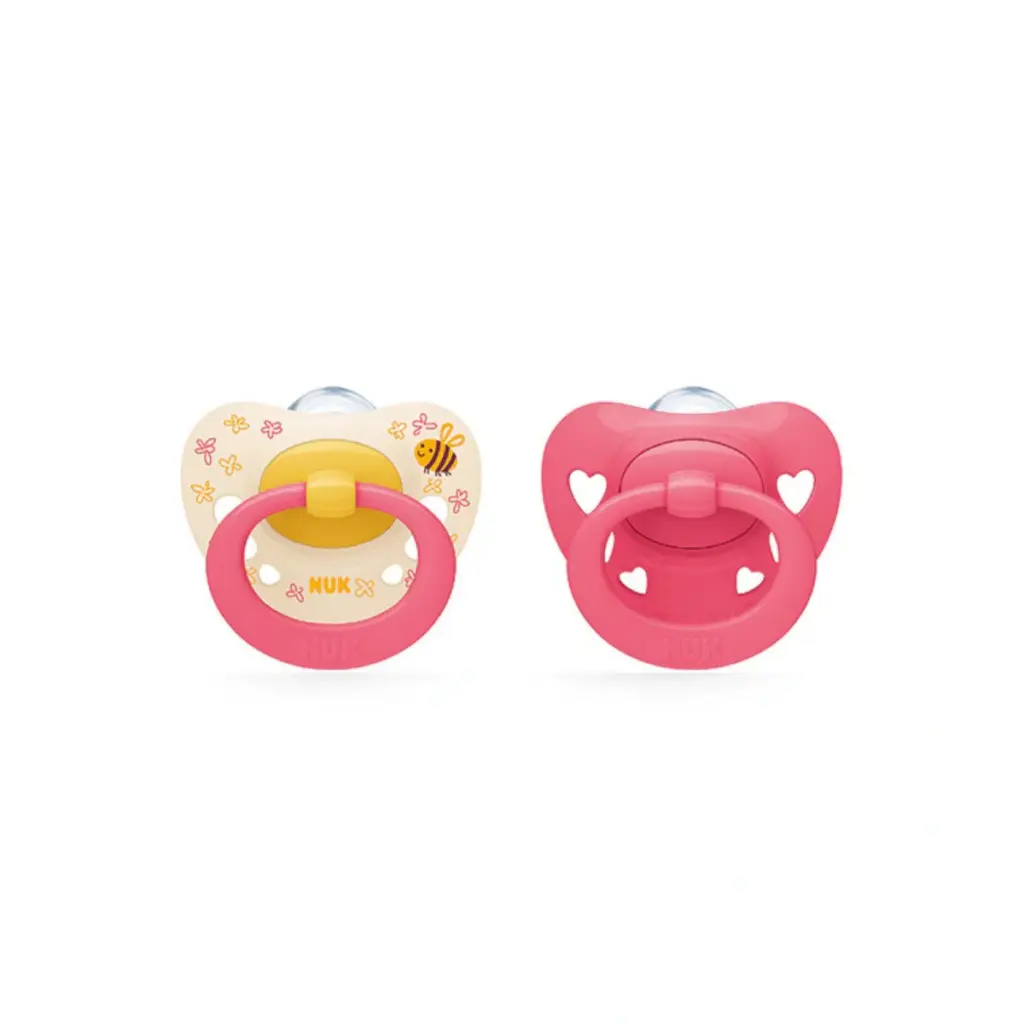 NUK Silicone Signature Soother 2 Pack - 18-36m Bee Hearts