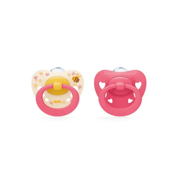 NUK Silicone Signature Soother 2 Pack - 18-36m Bee Hearts