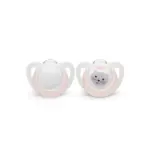 NUK Silicone Star Soother 2 Pack - 0-6m Rose Cat
