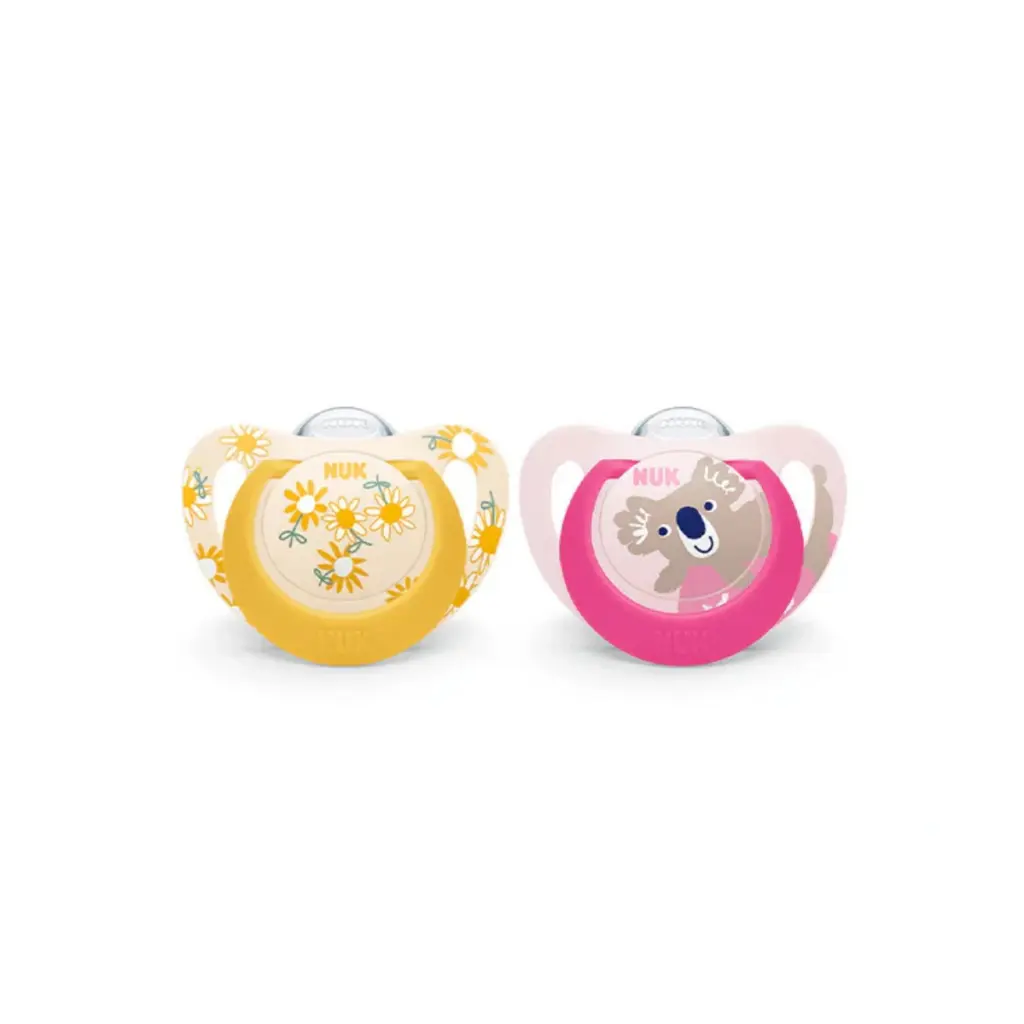 NUK Silicone Star Soother 2 Pack - 18-36m Sunflowers Koala
