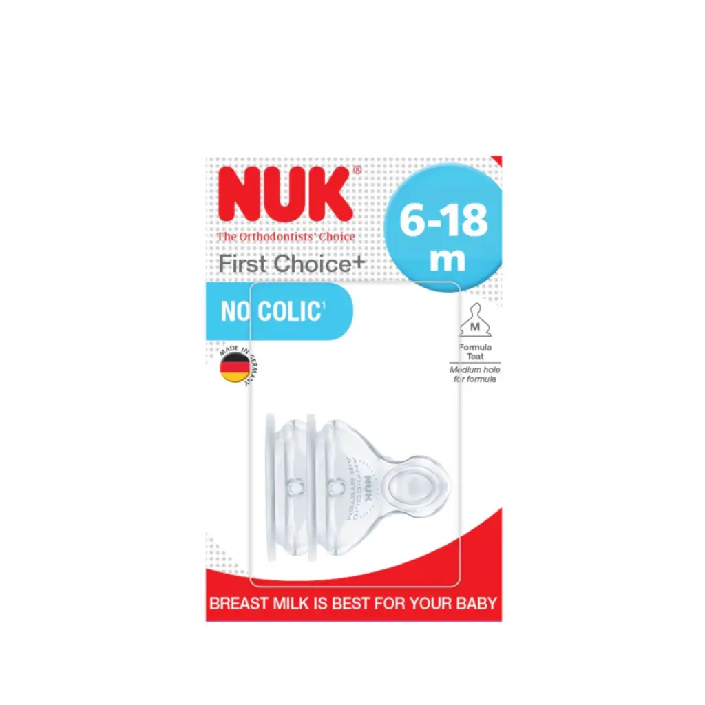NUK First Choice+ Silicone Teat 2pc - 6-18m M