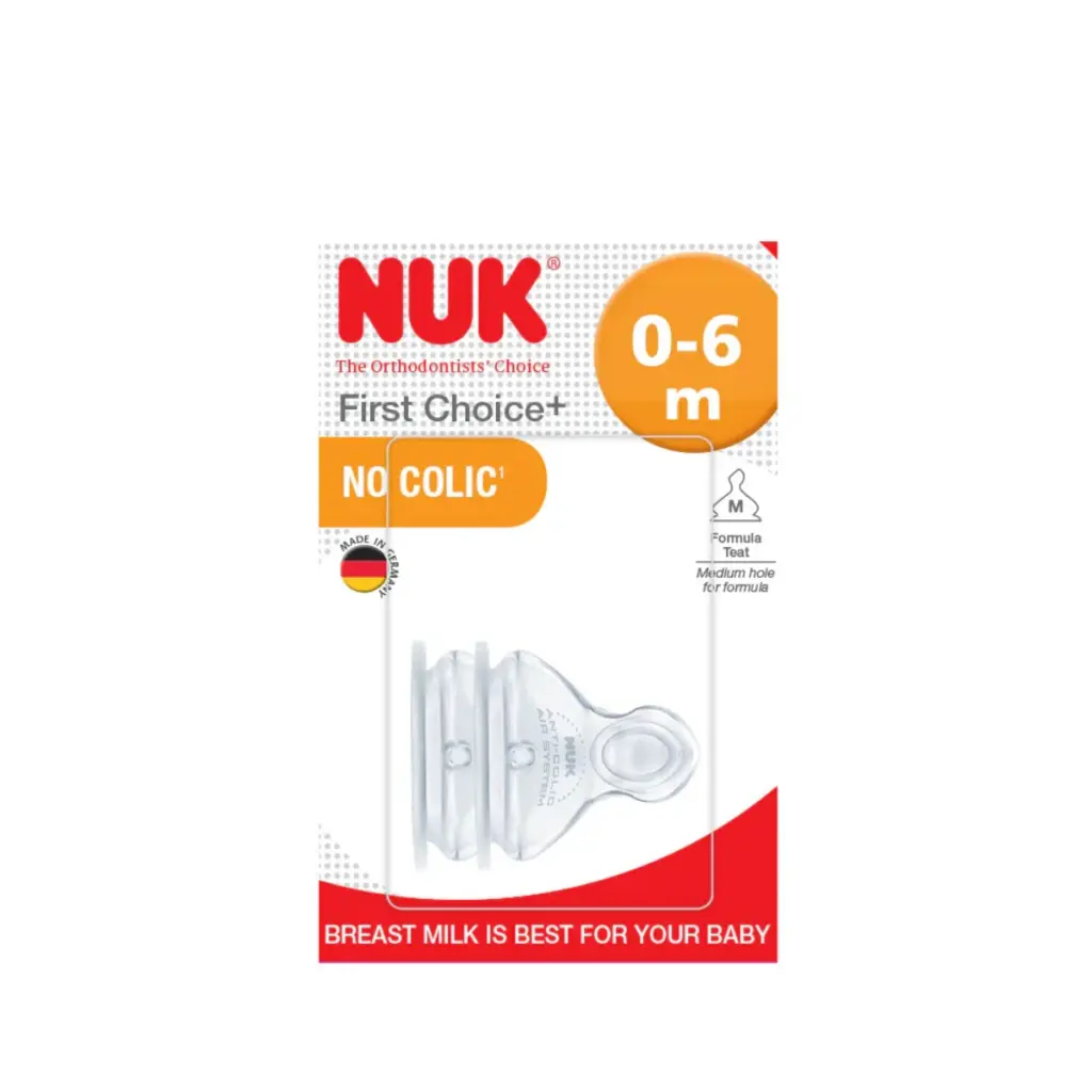 NUK First Choice+ Silicone Teat 2pc - 0-6m M