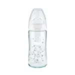 NUK First Choice+ Glass Bottle with Silicone Teat 240ml - Star
