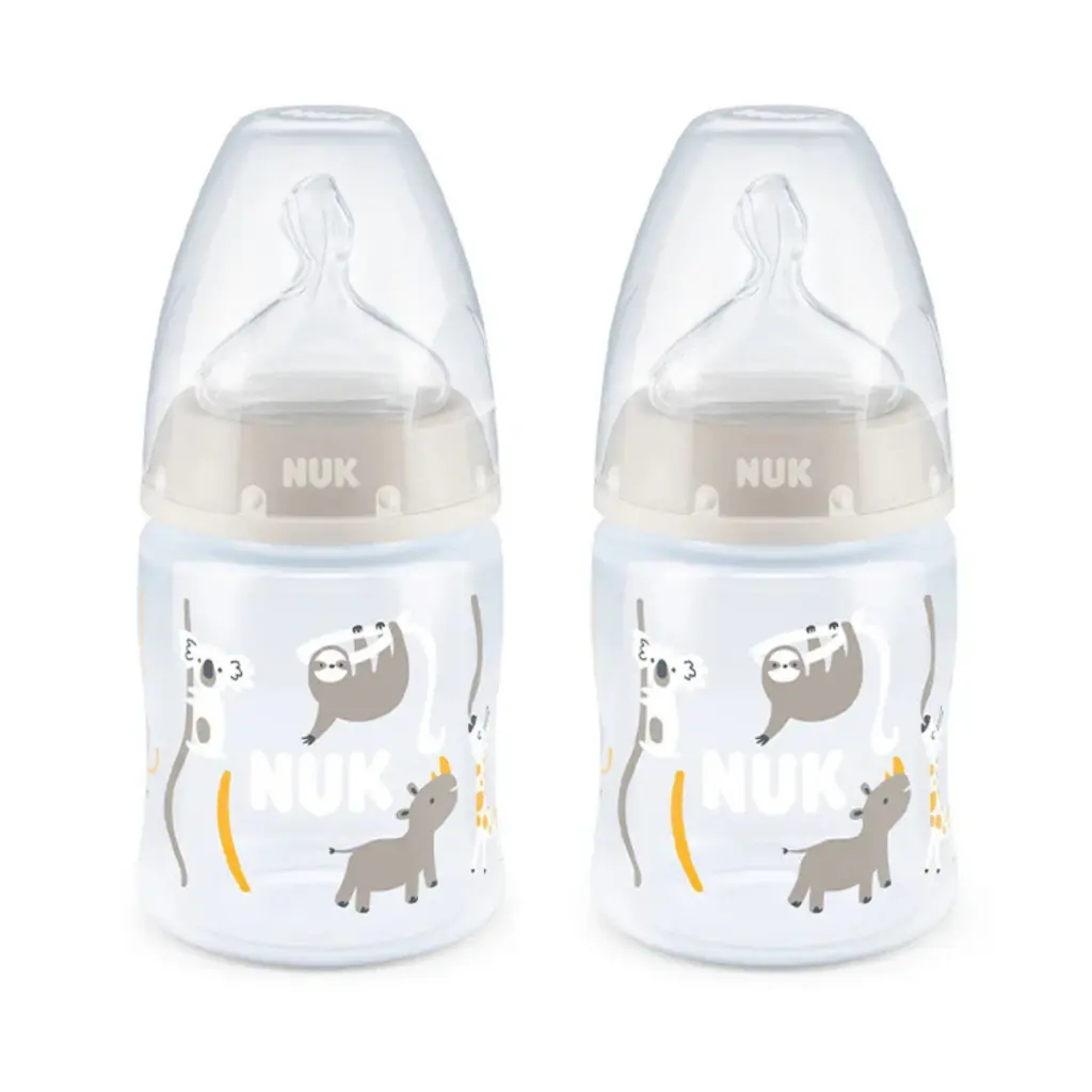 NUK First Choice+ Temperature Control Bottle 150ml - 0-6m Safari Twin Pack