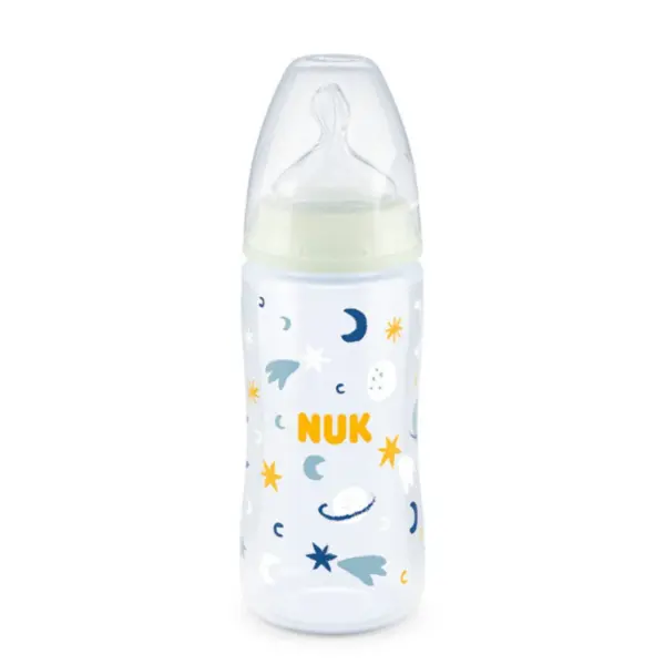 NUK First Choice+ Glow in the Dark Bottle 300ml - 6-18m Galaxy