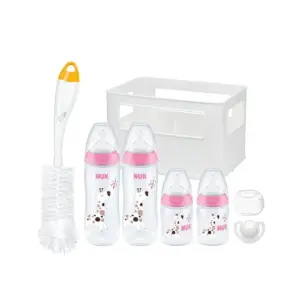 NUK First Choice+ 4 Bottle Crate Starter Set - Giraffe/Heart