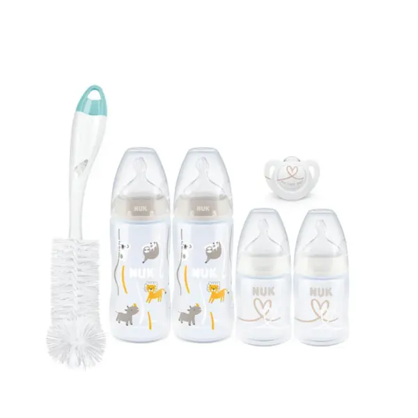 NUK First Choice+ 4 Bottle Starter Pack - Safari/Heart