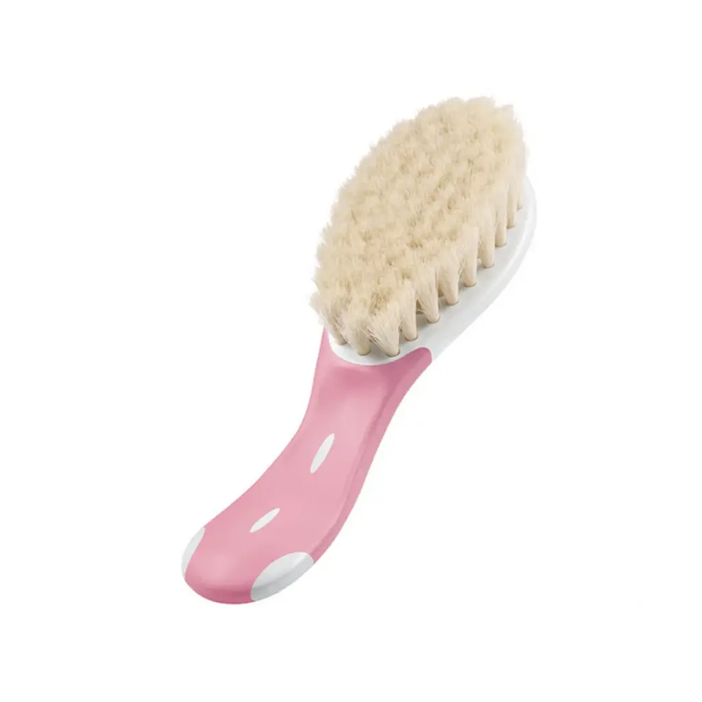 NUK Natural Goat Hair Baby Hair Brush - Pink